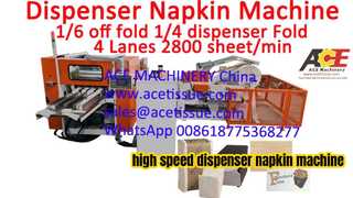 Hoge snelheid servetmachine met L-vouwdispenser – 2800 vellen/min. met 2 kleuren bedrukking