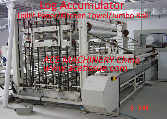 Volledig Automatische Logboekaccumulator voor Maxi Roll Tissue Diameter 250mm