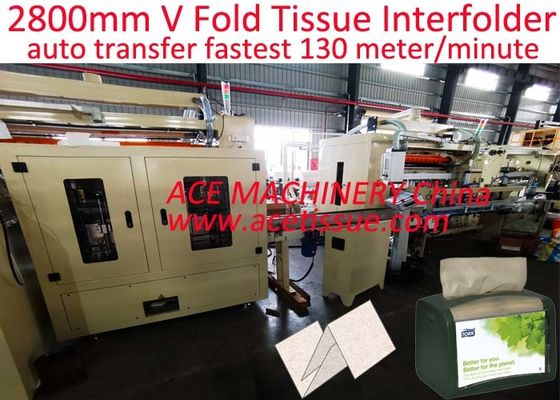12000 vellen/min Snelheid V Fold Facial Tissue Paper Productie Lijn Met Embossing System