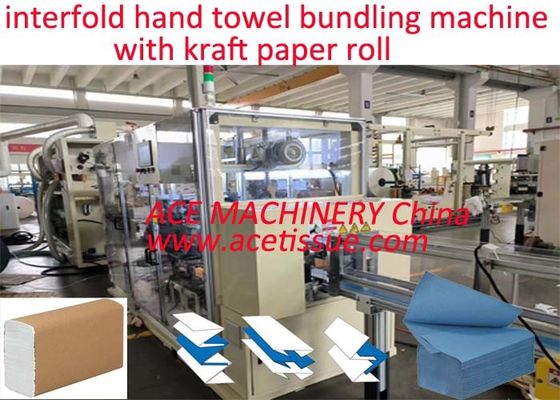Volledig automatische Z-vouw papier handdoek mouw bundel machine met papierrol