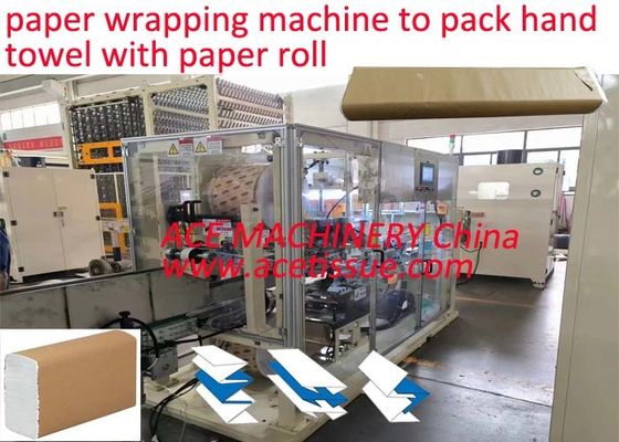 Volledig automatische Z-vouw handdoek-mouwverpakkingsmachine met papierrol