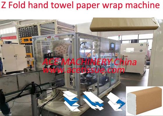 Touchscreen Control Interfolded Paper Towel Packing Machine met papieren wrap
