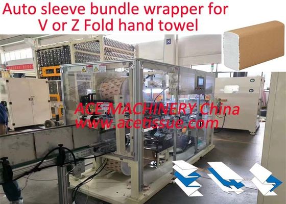 Kraftpapier handdoek verpakkingsmachine voor Z-vouw tussen elkaar gevouwen papieren handdoek log