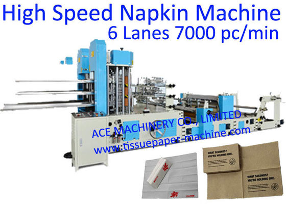 6 stegen 5000 Blad/Min 1/4 Vouwend Weefselservet die Machine maken