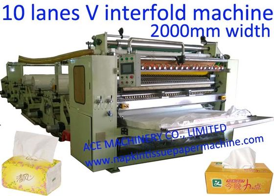 6000 Blad/Min Machine van het 10 Stegen Gezichtspapieren zakdoekje