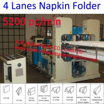 De Productiemachine 330x330mm van 5200 PC Min Four Lines Automatic Napkin de Machine van de Servetproductie