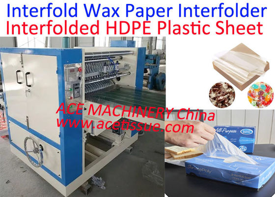 De automatische Interfolded-HDPE Plastic Machine van Bladinterfolding voor Bakkerijweefsel